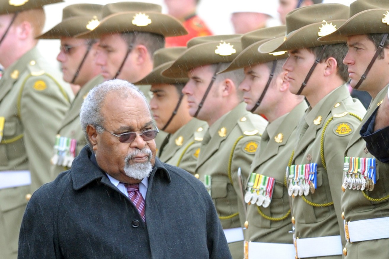 Sir Michael Somare on a visit to Canberra in 2009.