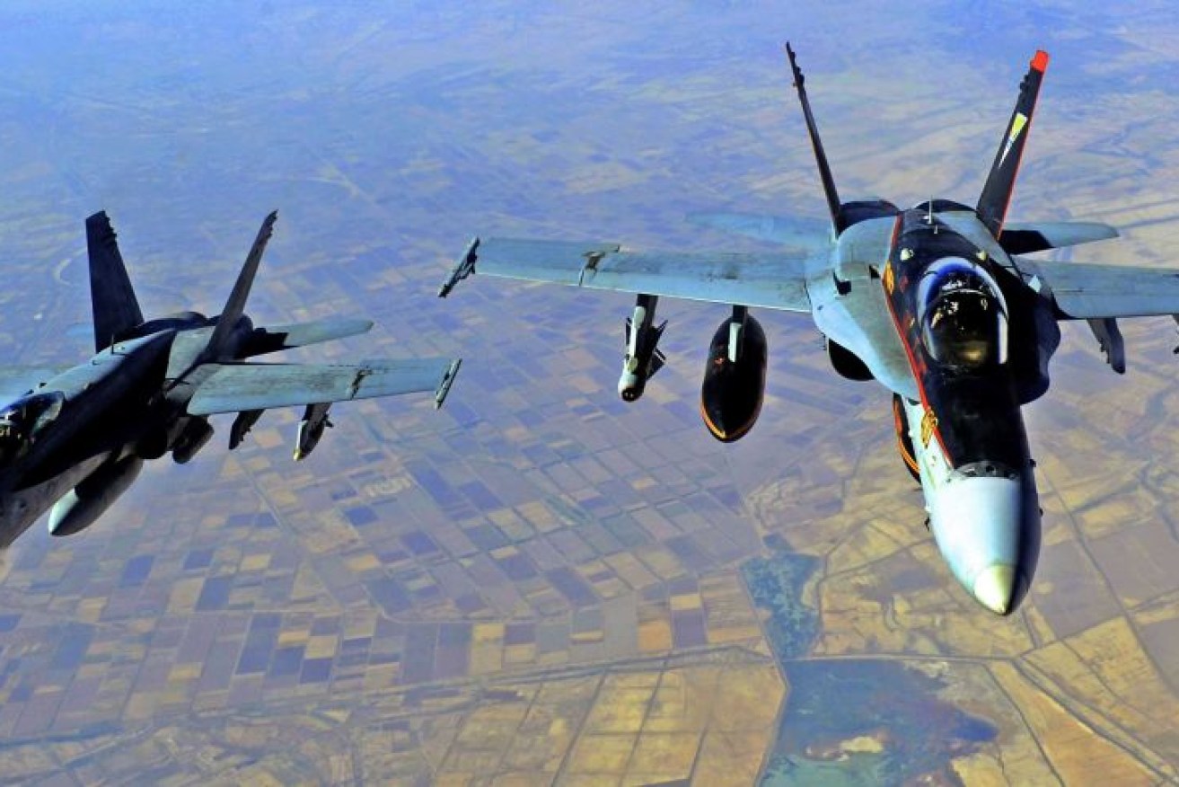 The Pentagon says two US fighter jets destroyed nine facilities run by Iran-backed militias.