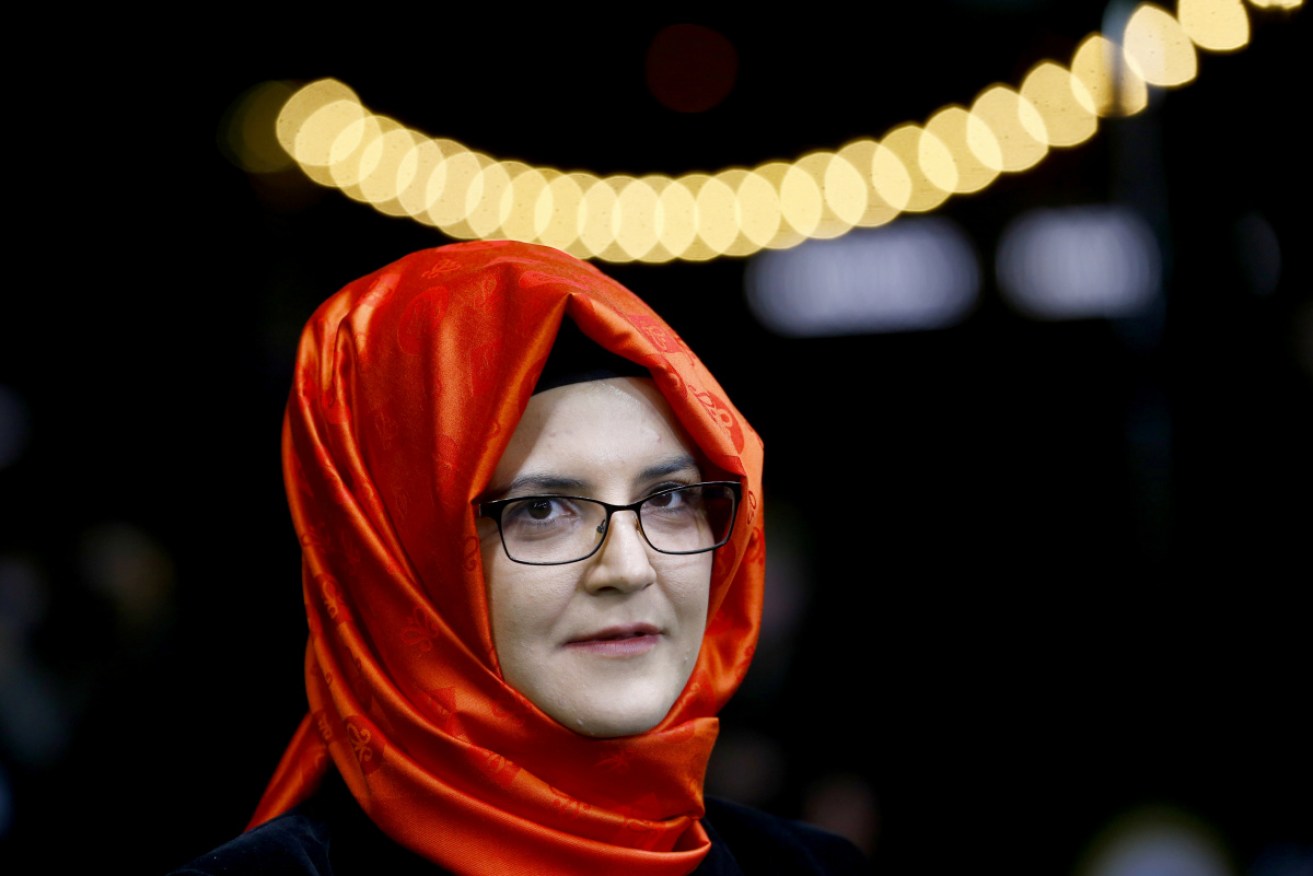 Hatice Cengiz, pictured in October, wants the Crown Prince punished for the murder of her fiancee Jamal Khashoggi.