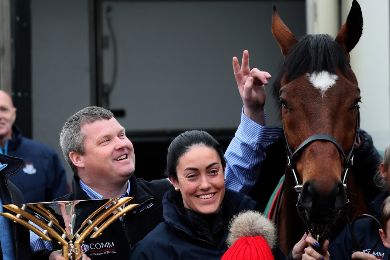 Elliott with his back-to-back Grand National winner Tiger Roll in 2019.