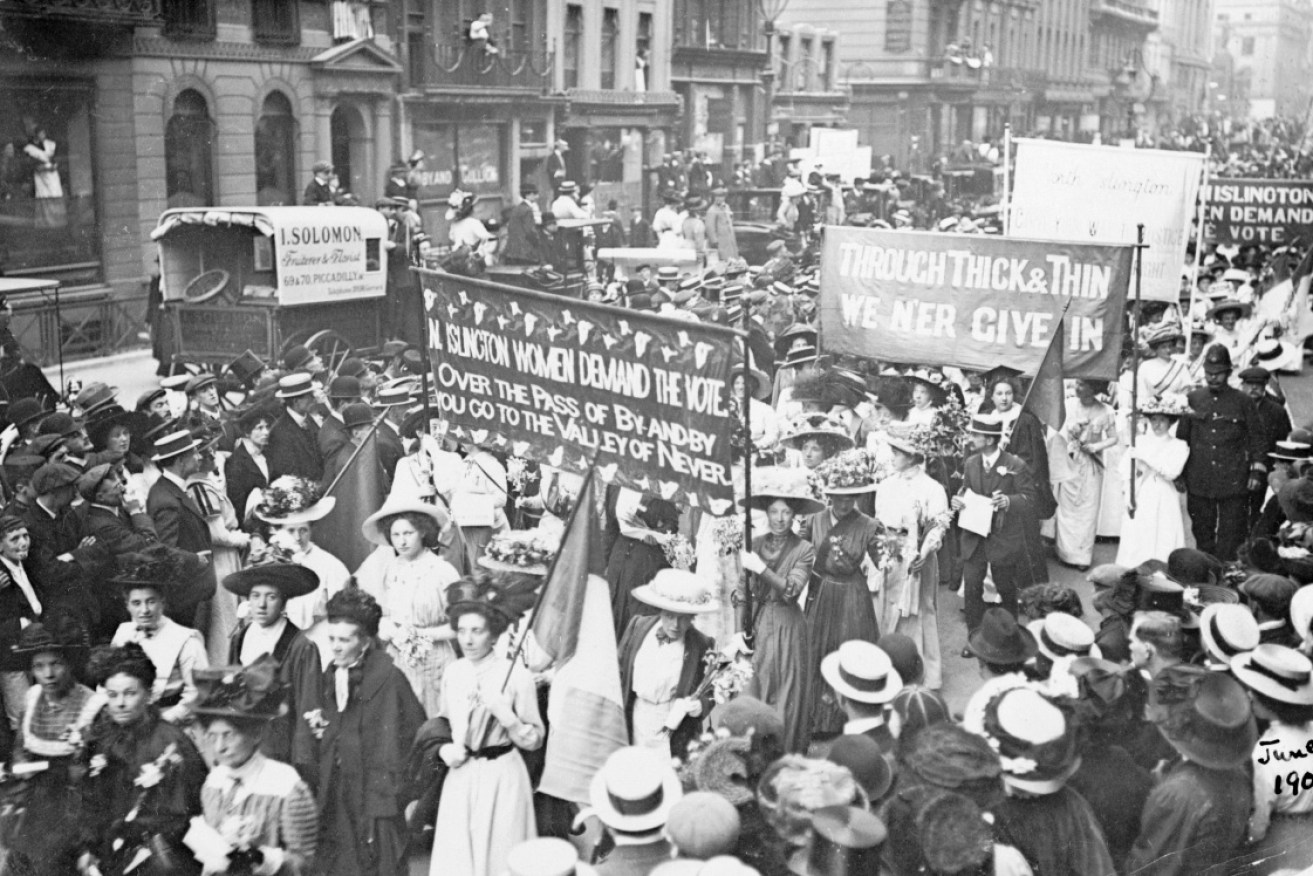 More than 200,000 suffragettes marked Women's Sunday in London, UK on June 21, 1908.