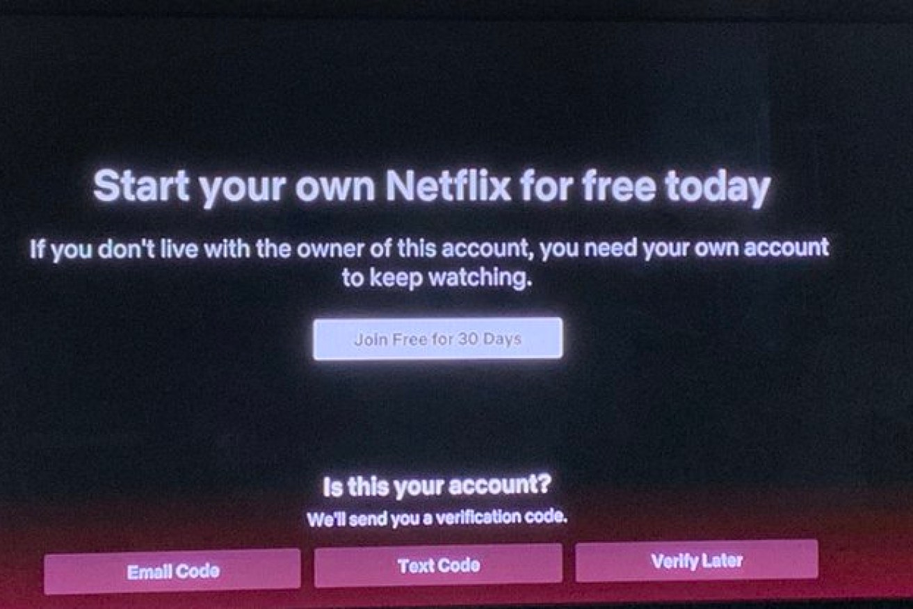 The message shown to some people logging onto Netflix.