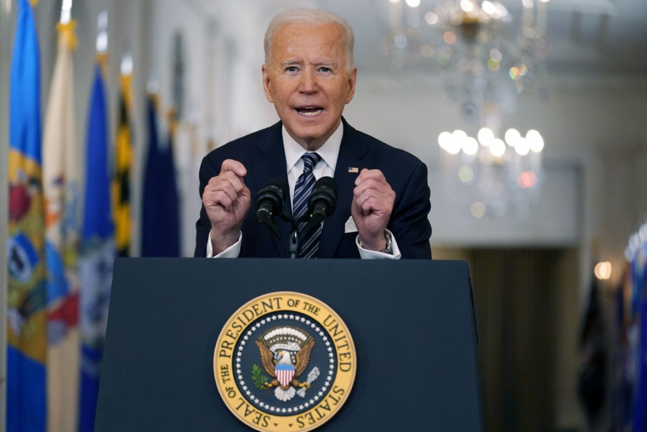 It was Mr Biden's first national address since being sworn in as president in January.