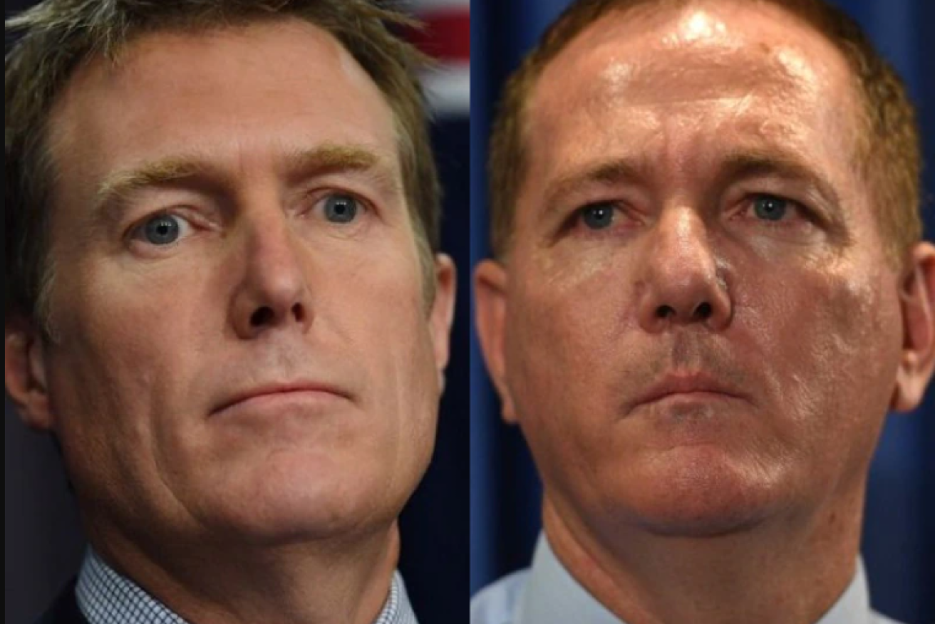 Attorney-General Christian Porter and NSW Police Commissioner Mick Fuller.