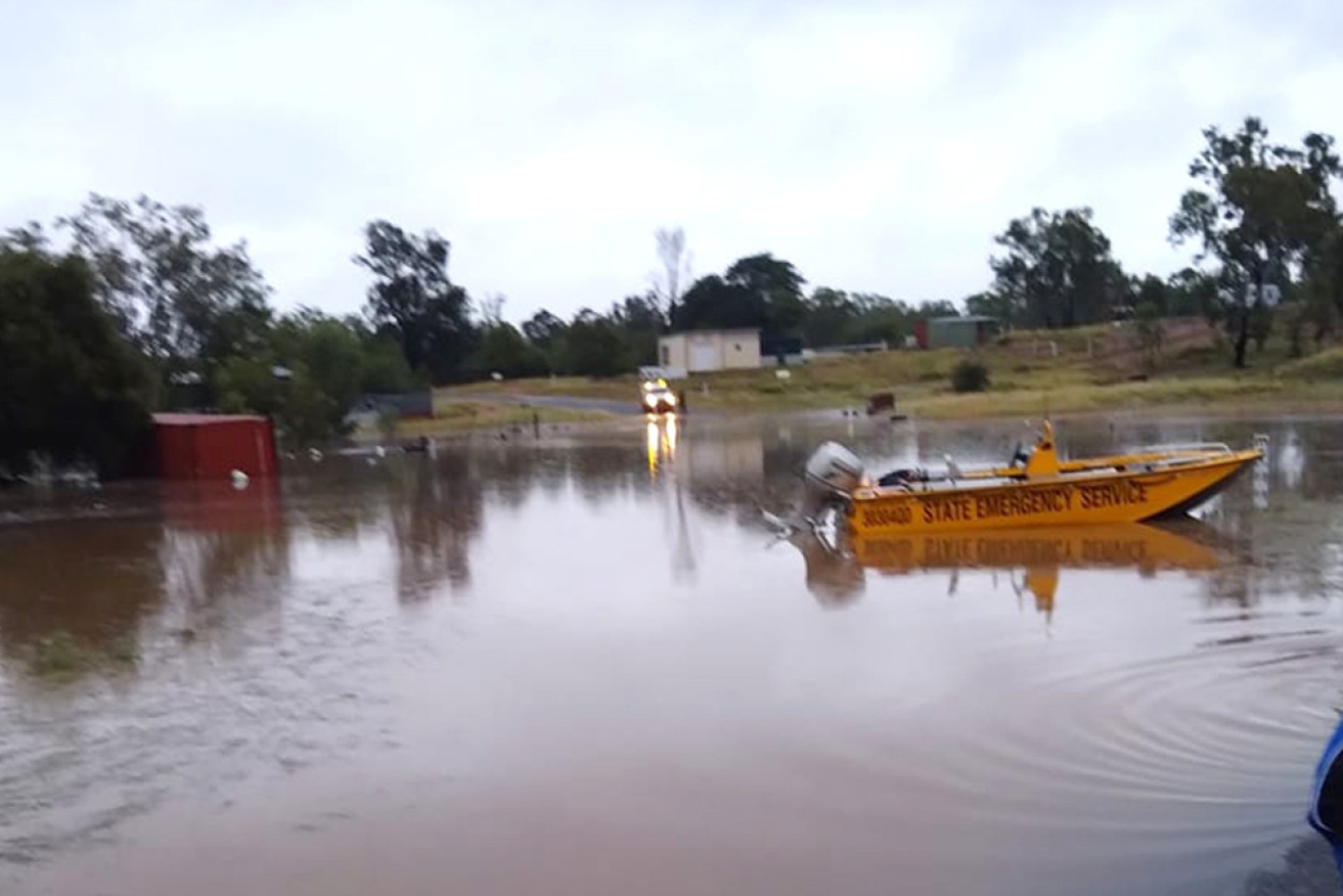 Flooding near Sapphire in Queensland's Central Highlands on Wednesday.