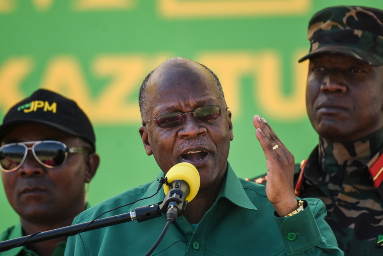 Mr Magufuli at an election rally in August 2020.