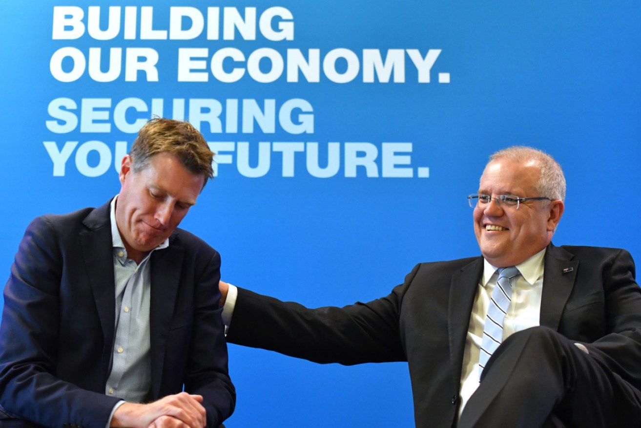 Mr Porter and Scott Morrison on the campaign trail in Perth in 2019.