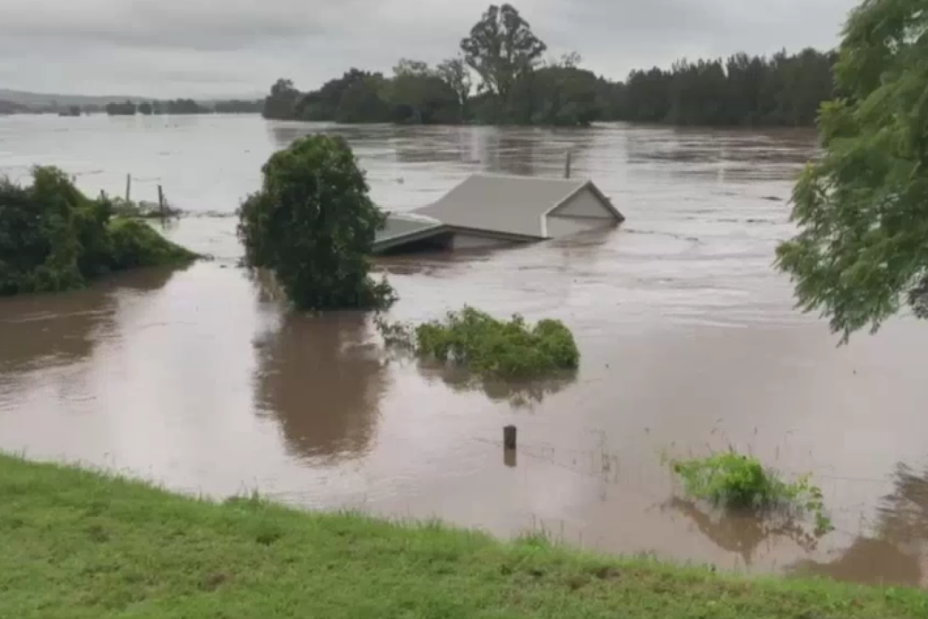 On Friday this house stood where it had been for decades. Today it is matchwood after being carried away by the raging Manning River.