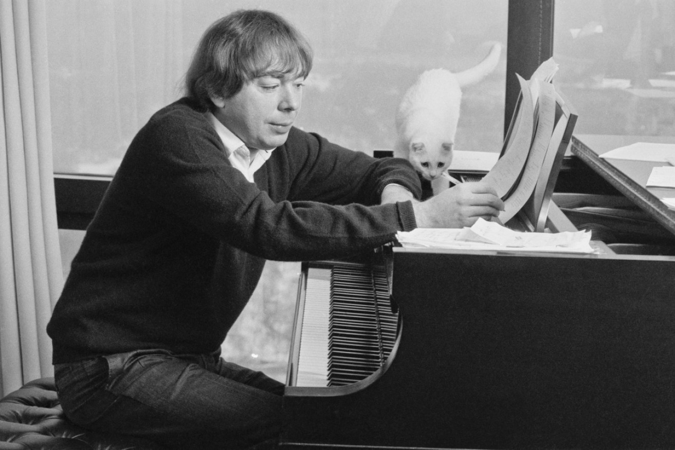 Sir Andrew Lloyd Webber at the piano in New York City, 1978.