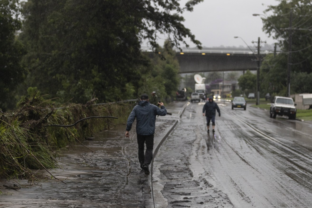 Flood damage in Penrith on Monday, after the Nepean River burst its banks and peaked at 10 metres on Sunday night.