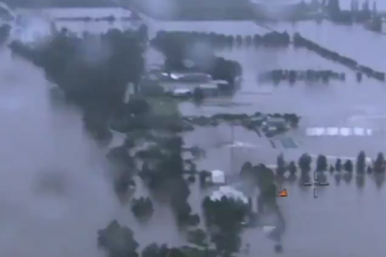 Footage shot by the NSW Rural Fire Service shows the "inland sea" across much of NSW.