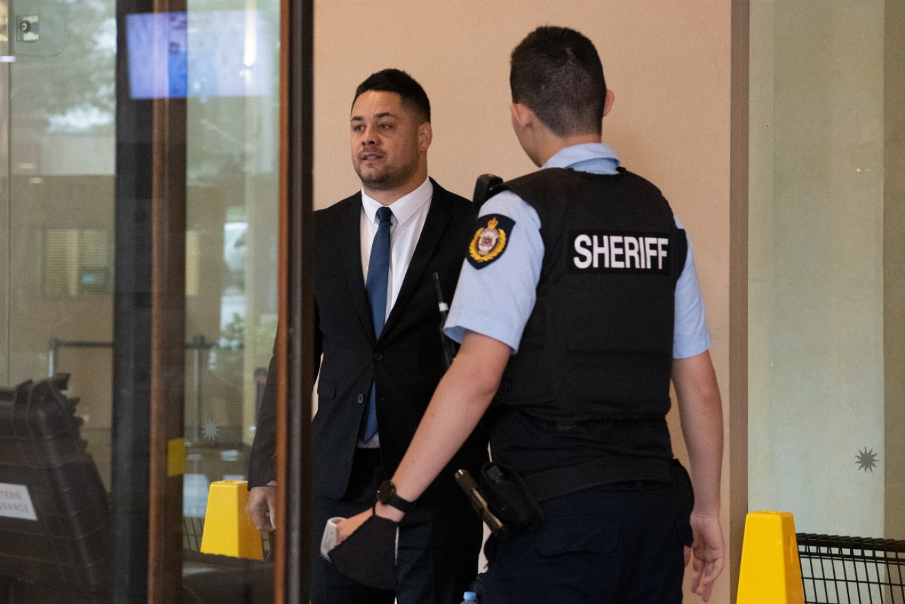 Jarryd Hayne at the Downing Centre District Court, in Sydney on Monday.