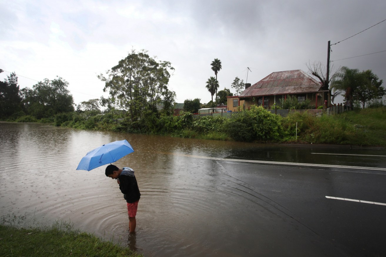 Flood waters continue to rise along the Hawkesbury River in the township of Windsor, NSW.