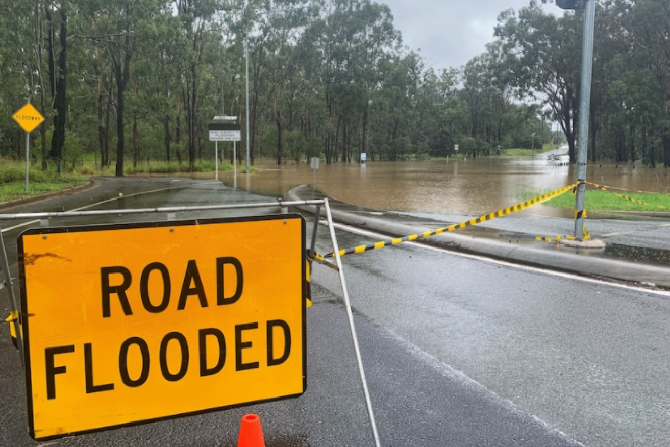 Flooding closed the Mount Lindesay Highway at Jimboomba on Tuesday afternoon.
