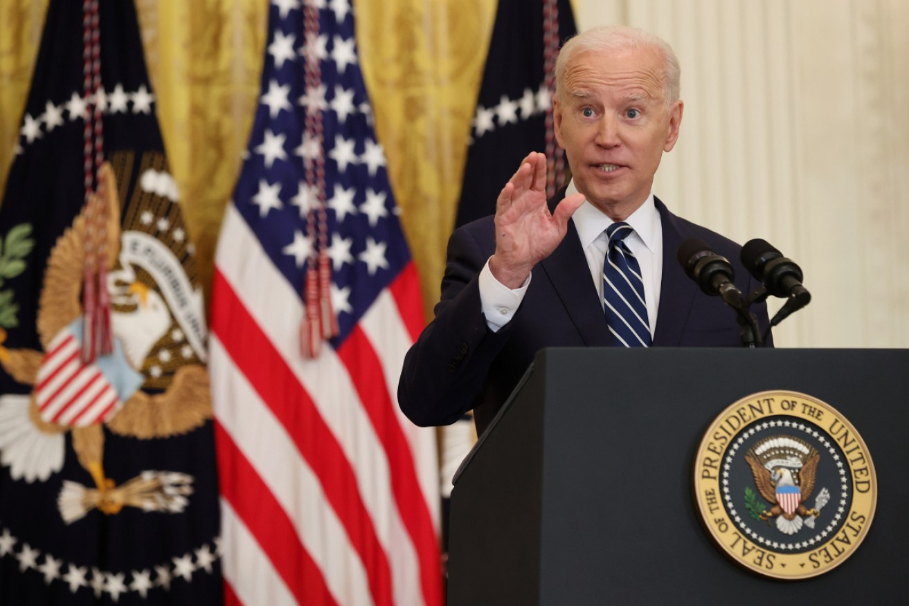 Joe Biden has slammed new GOP voting laws. 