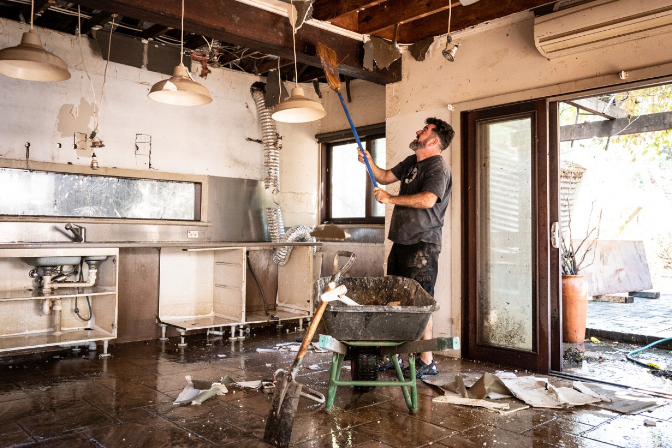 A house clean-up underway in Windsor, Sydney.