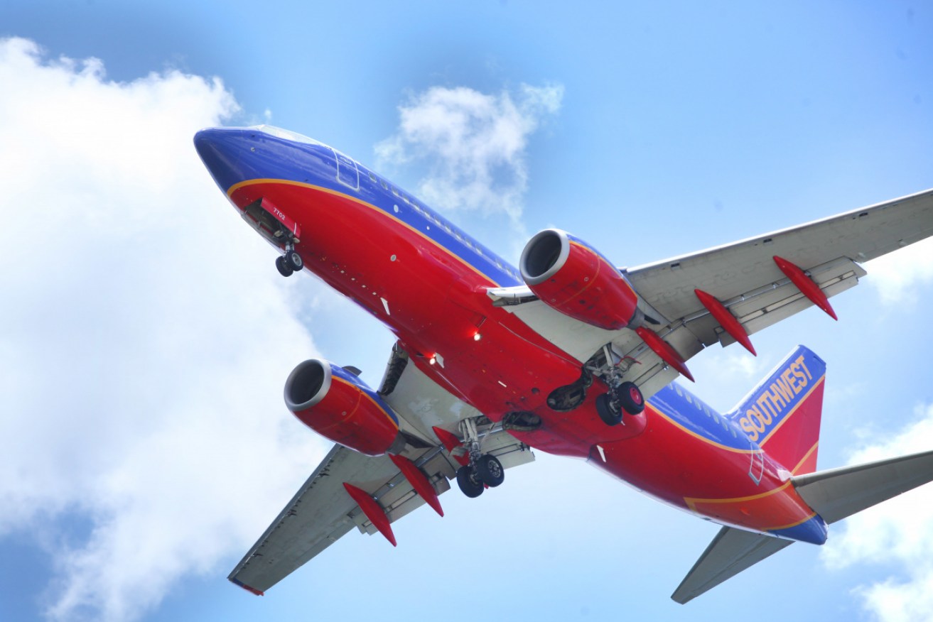 Red and blue: A Southwest Airlines pilot is being investigated for his political rant. 