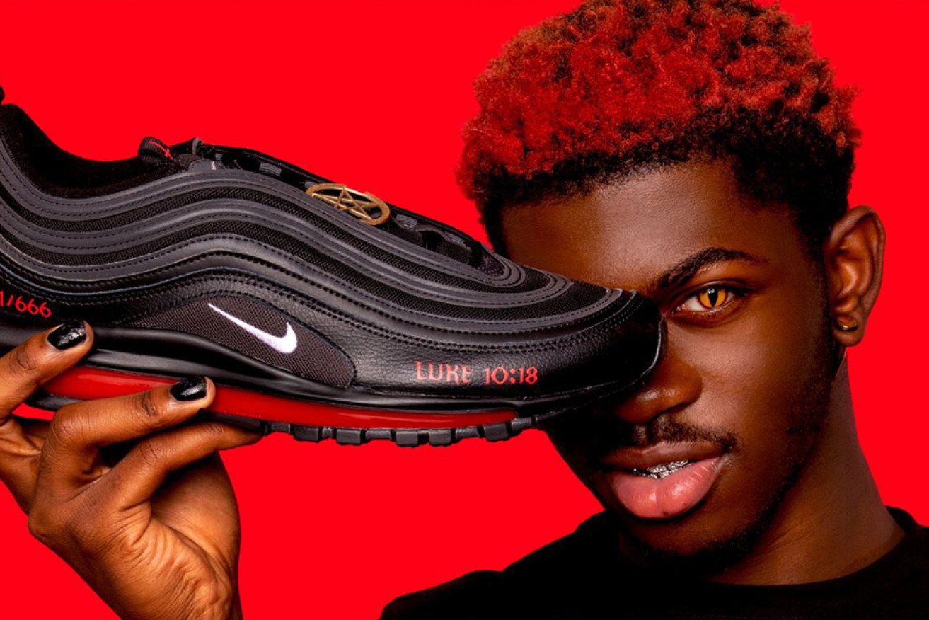 Rapper Lil Nas X with his controversial 'Satan shoes'.