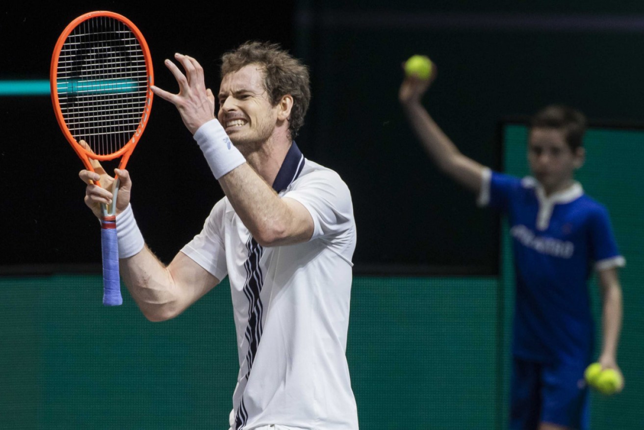 Andy Murray expresses his emotions in Rotterdam on March 3. 