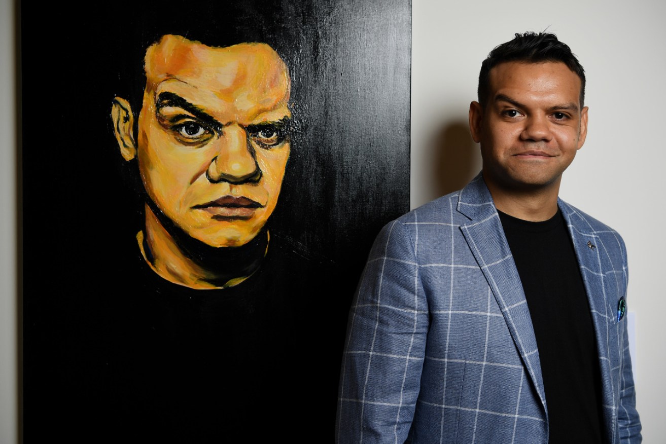 Meyne Wyatt with his Packing Room Prize-winning self-portrait in 2020. 