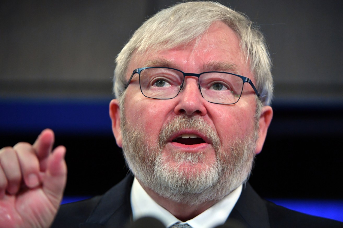 Former prime minister Kevin Rudd defended his comments about Trump when previously asked.