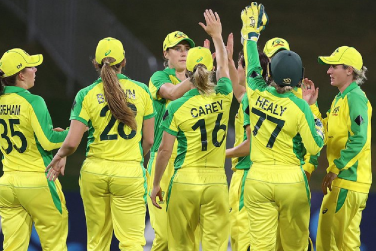 Australia's all-conquering women celebrate their victory of NZ - and their streak of 24 victories.
