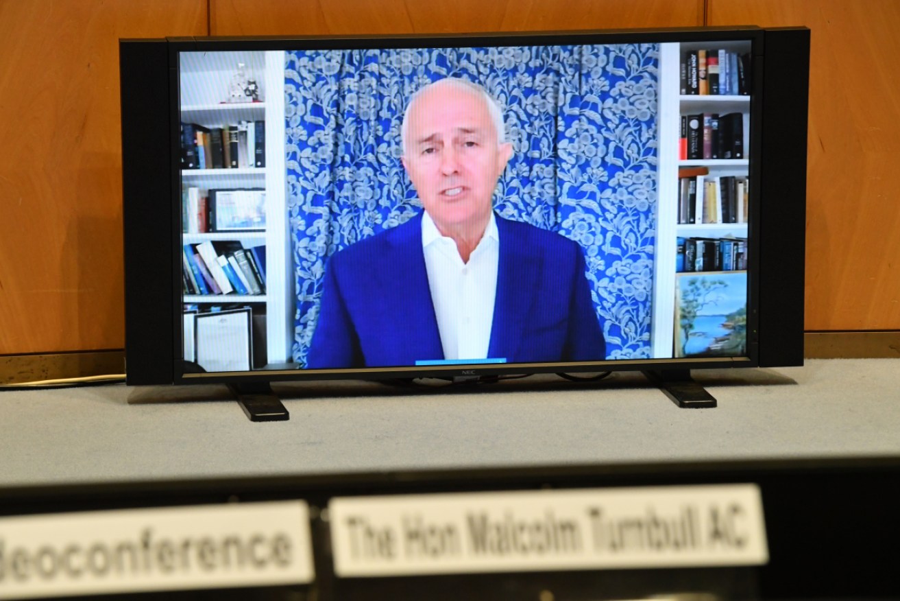 Mr Turnbull appeared at the media inquiry via video link. 