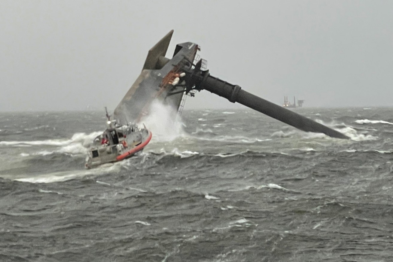 Twelve people are missing and at least one person is dead after an ungainly oil and gas exploration boat capsized off Louisiana.