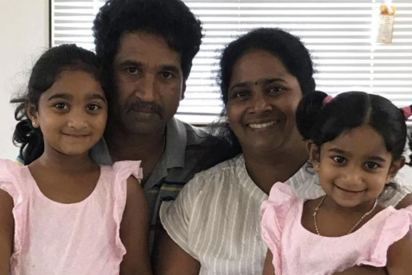 Nades and Priya with their children Kopika and Tharunicaa on Christmas Island.