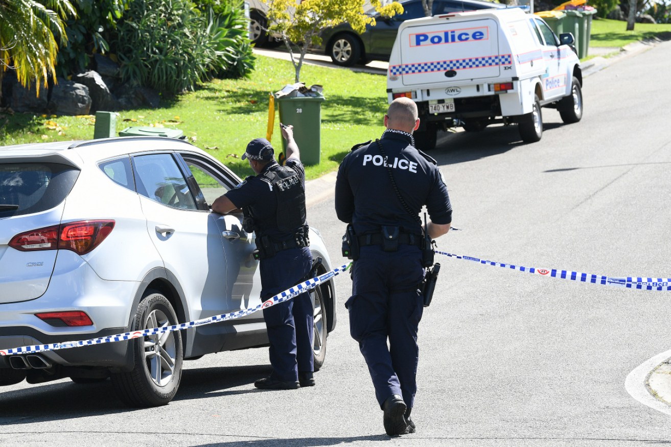 Police at the scene after the discovery of the woman's body on Tuesday.