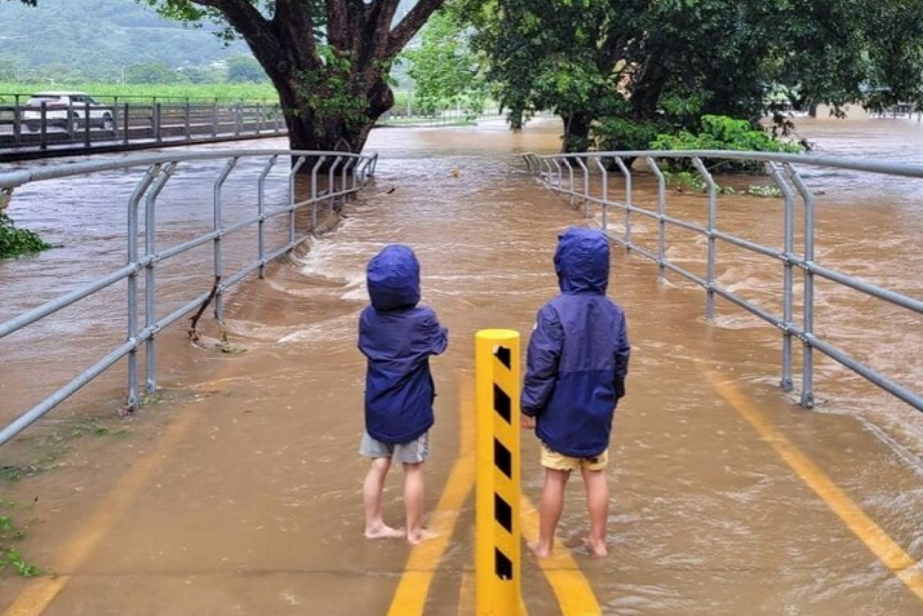 A trough off the coast is dumping heavy rain on parts of Far North Queensland.