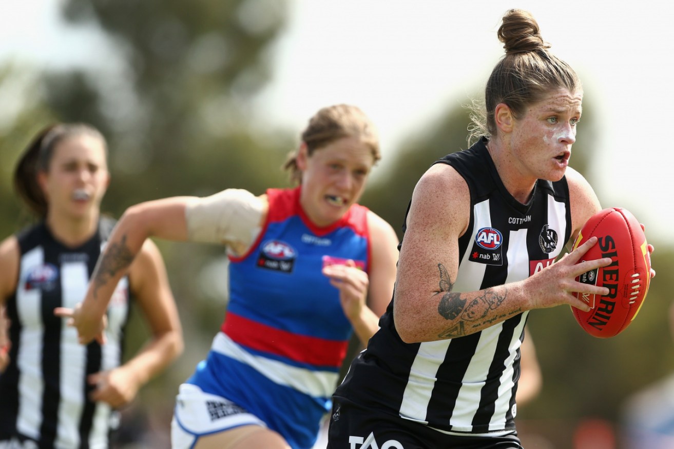 Collingwood's Brianna Davey was one of two players named AFLW player of the year on Tuesday.