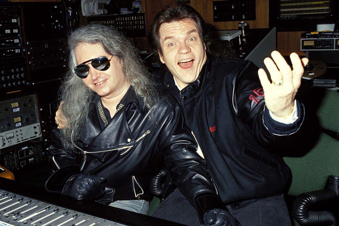 Jim Steinman (left) and Meat Loaf during recording for <i>Bat out of Hell</i>.