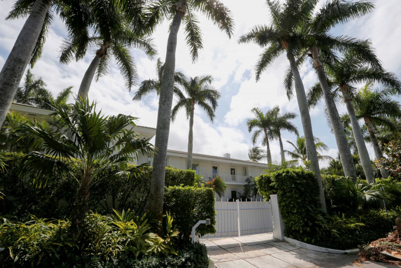 Epstein's Palm Beach home, pictured in March 2019.
