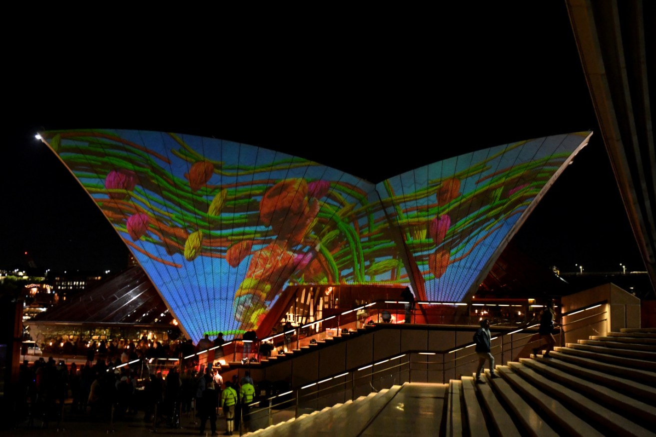 Indigenous stories are lighting up the Sydney Opera House sails for the Badu Gili exhibition.