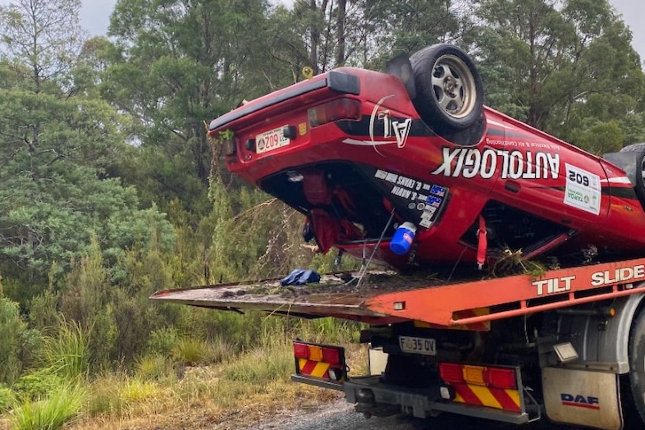 Damage to Shane Navin's car on Friday was extensive.