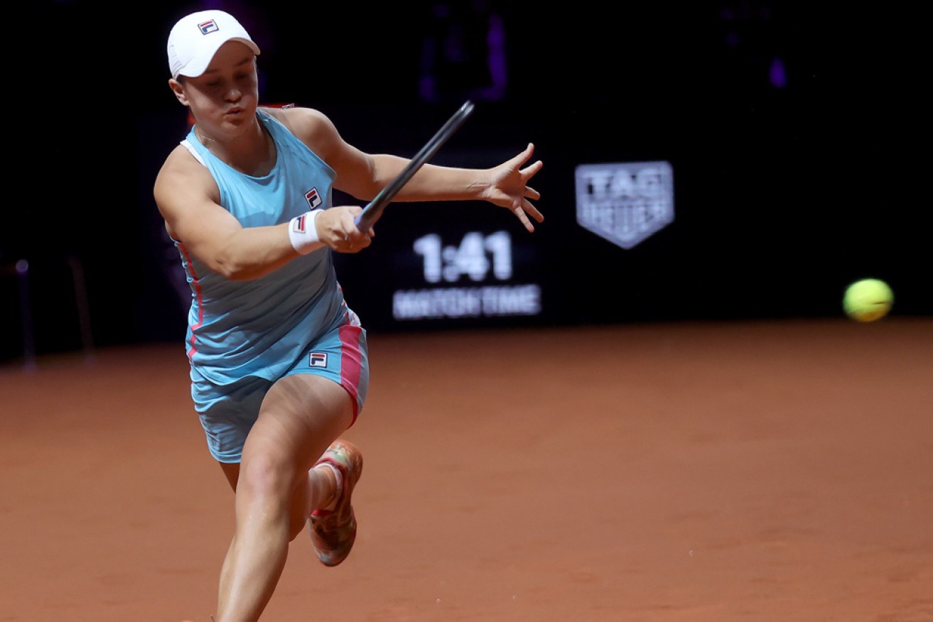 Ash Barty has won her third title of the year in Stuttgart against Aryna Sabalenka.