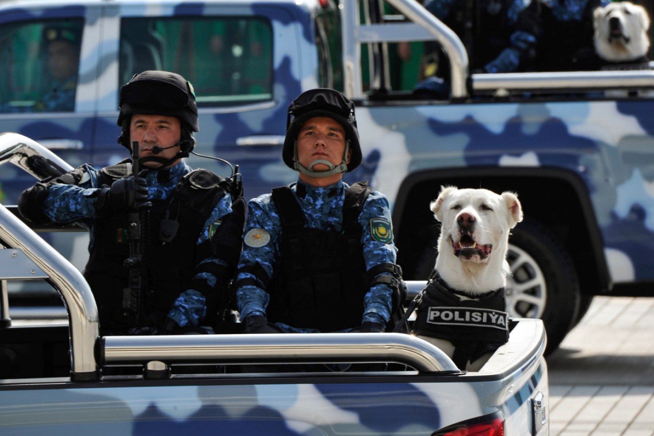 The Alabai dog breed is used across Turkmenistan, including in the police force.