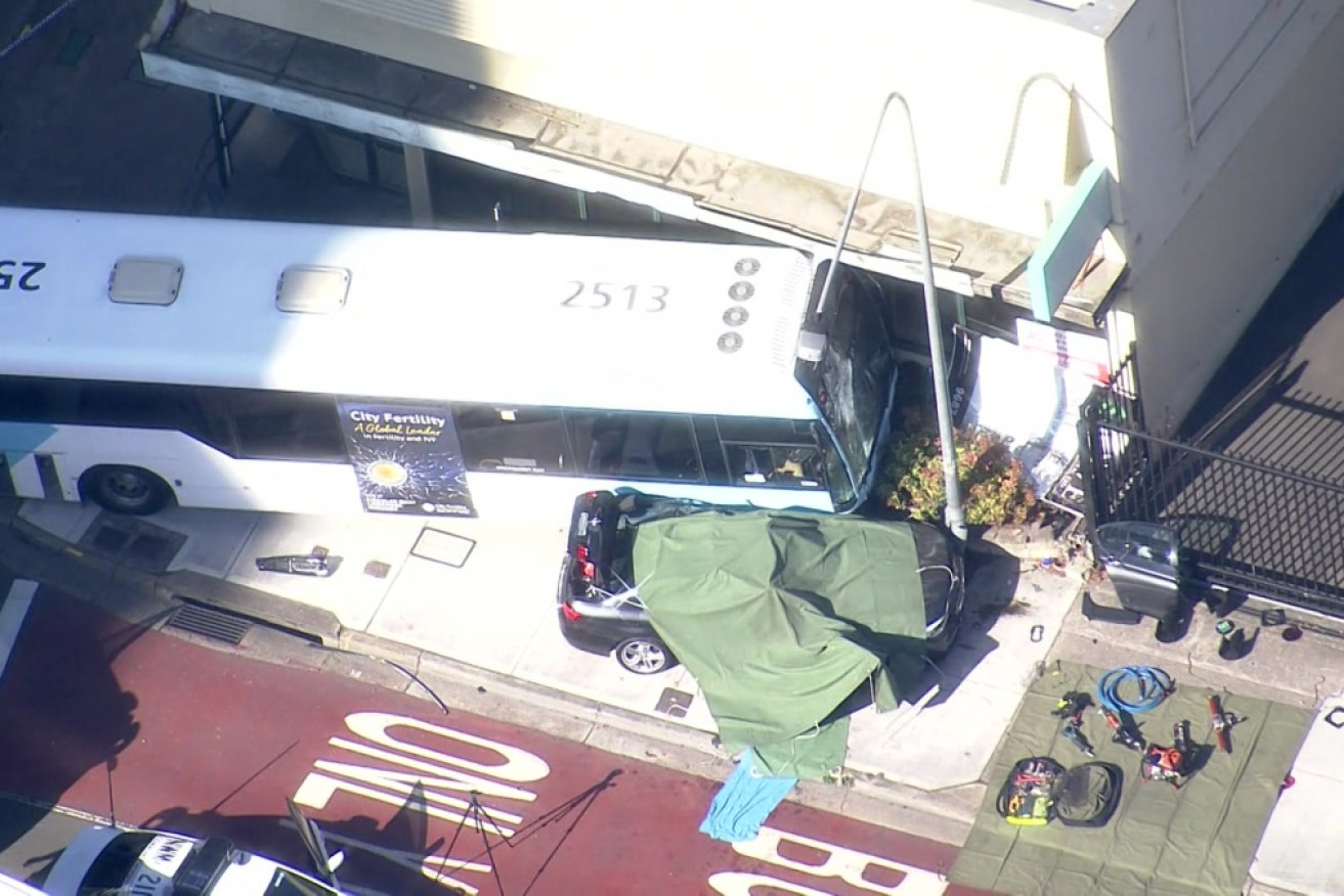 The bus and car collided at Argyle Street, near the intersection with O'Connell Street.