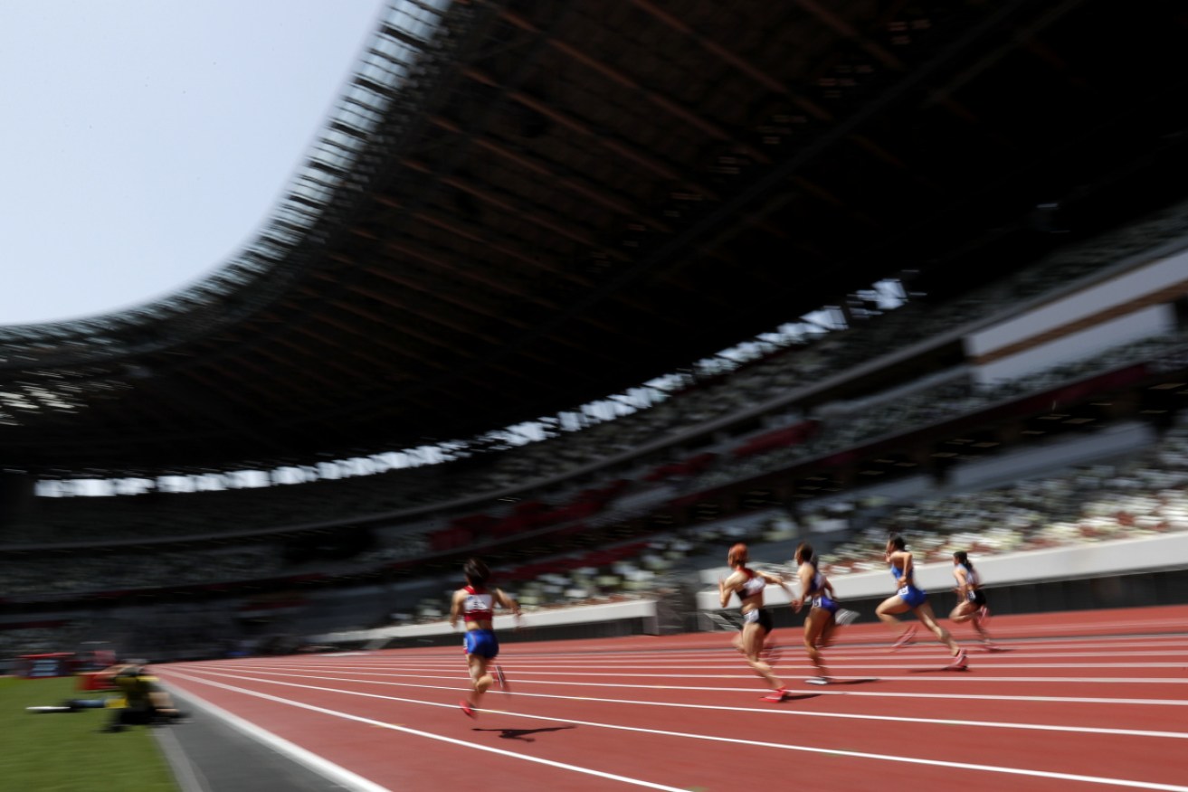Track-and-field athletes including Justin Gatlin have competed in a test event for the Olympics.