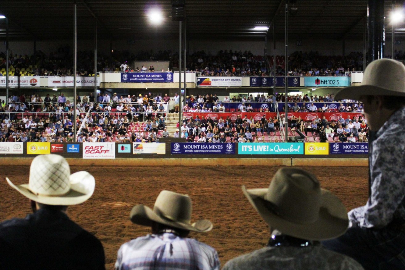Crowd in the stands of the Mount Isa Rodeo in 2017. 