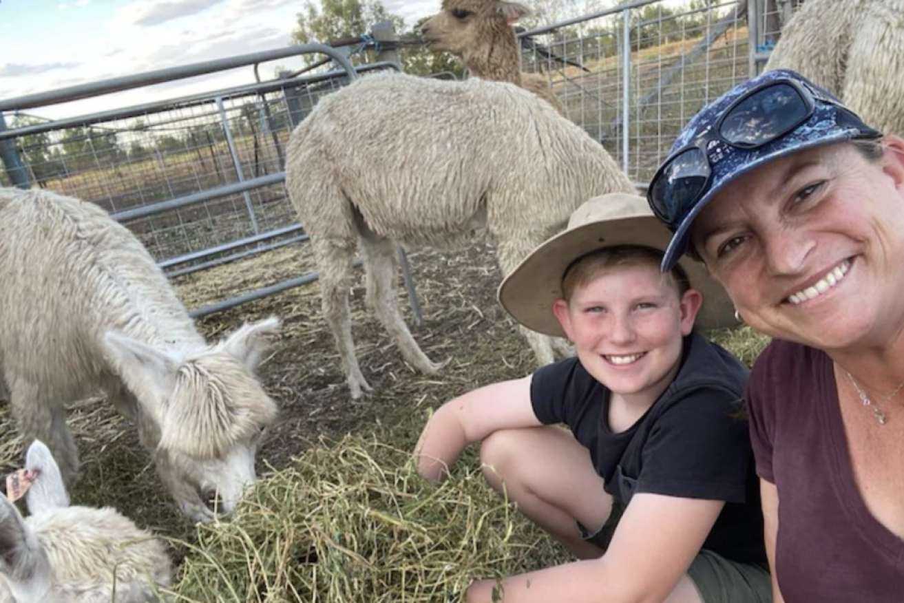Springsure farmer Michelle Hamilton has been farming alpacas since the birth of her son Wylye in 2009. 
