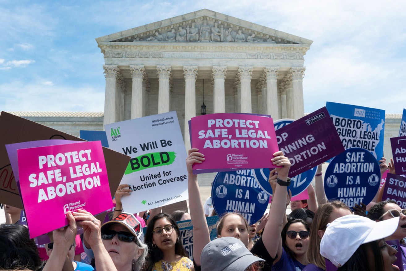 The protests began outside the US Supreme Court and have spread from coast to coast. <i>Photo: Getty</i>