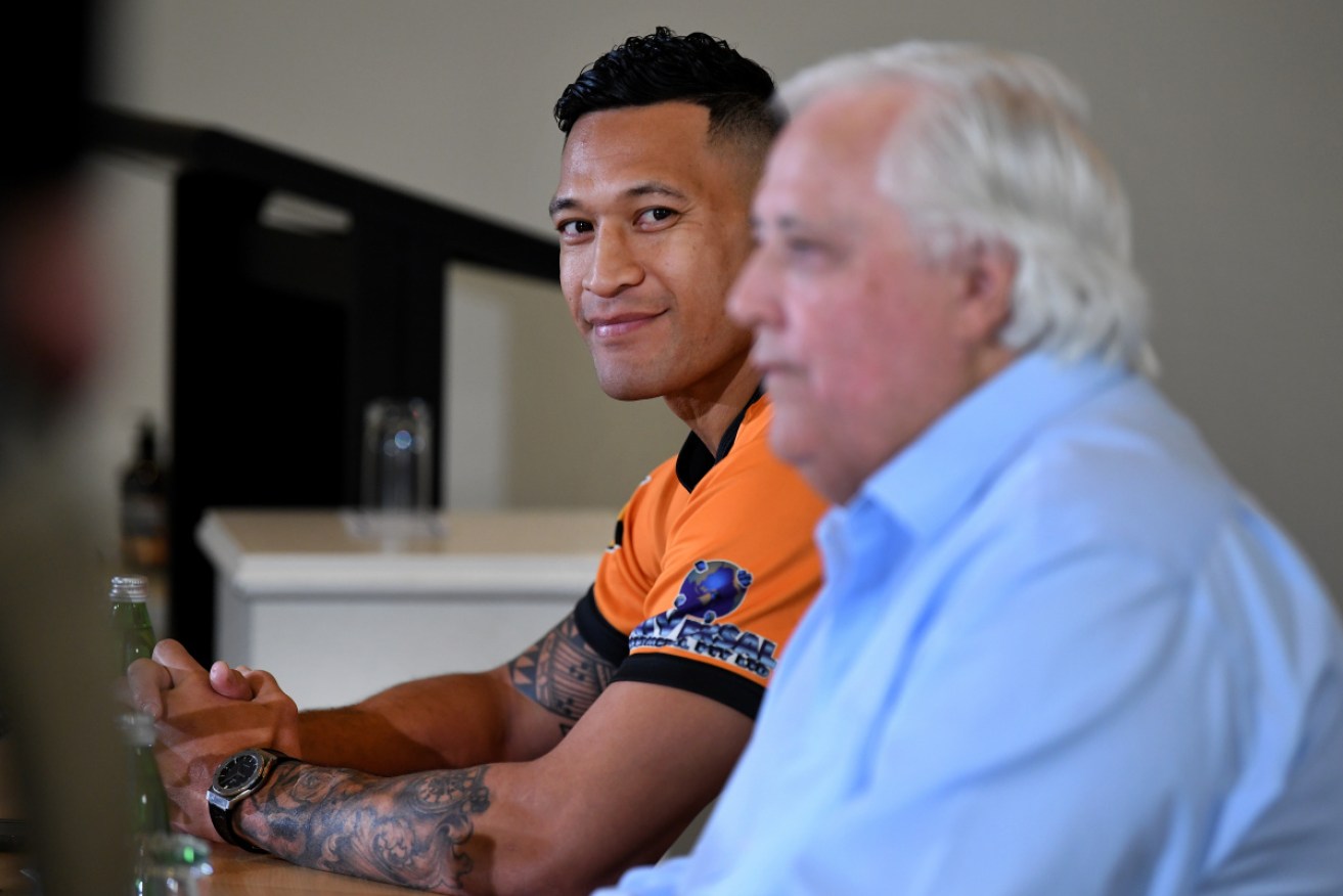 Israel Folau's return to sport in Australia is being bankrolled by mining magnate Clive Palmer.
