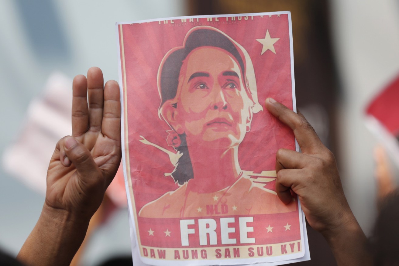 Ousted Myanmar leader Aung San Suu Kyi has appeared in court on charges of sedition.