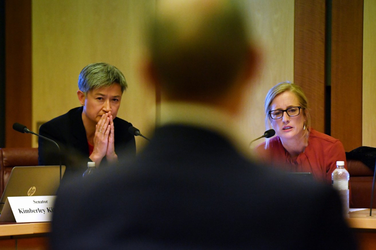 Labor's Penny Wong and Katy Gallagher in Senate estimates on Tuesday.
