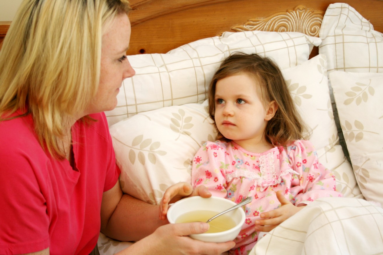 Opt for chicken soup when your kids are sick. Burgers and fries put an already burdened immune system under stress. 