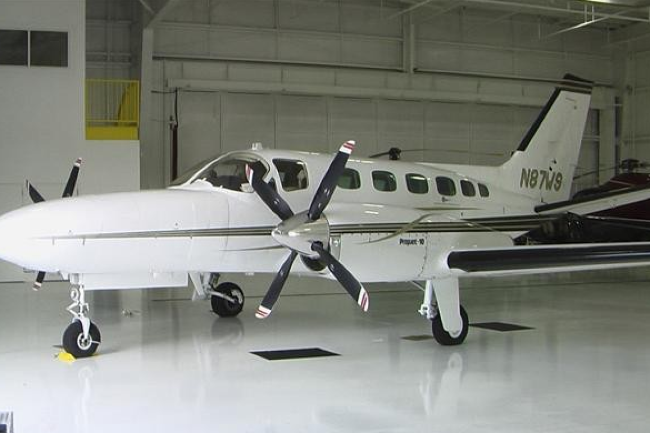 A Cessna Conquest identical to the one with ten passengers  that glided to a safe landing on a WA highway.