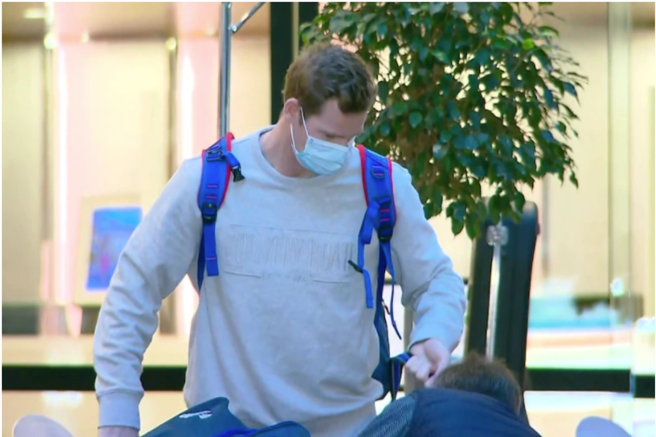 Former captain Steve Smith leaves hotel quarantine on Monday morning.