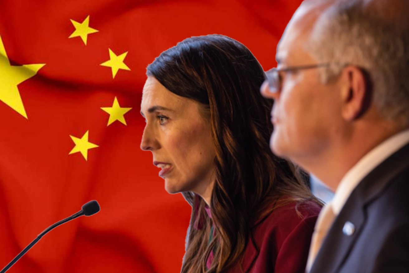 Mr Morrison and Ms Ardern presented a unified front on China tensions at talks in NZ on Monday.